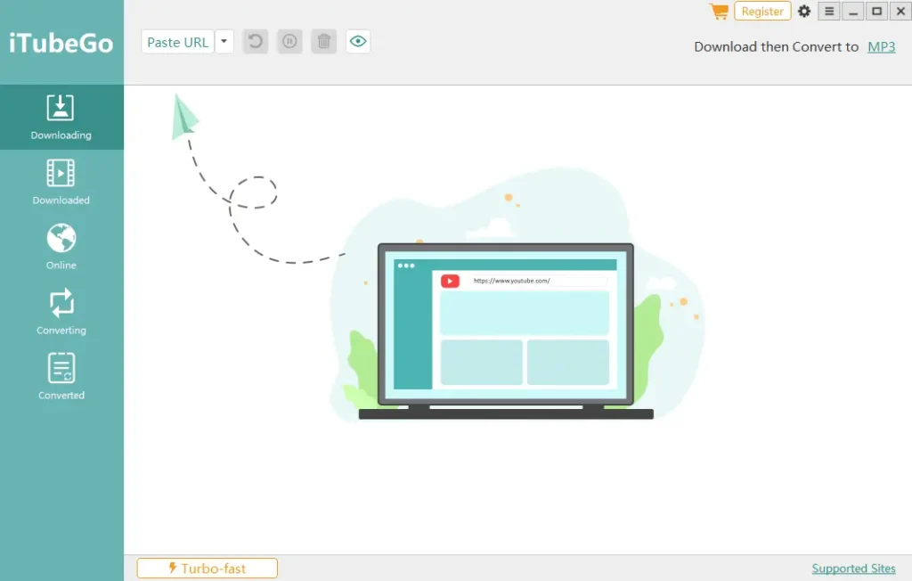 Image of a YouTube to MP3 converter named iTubeGo